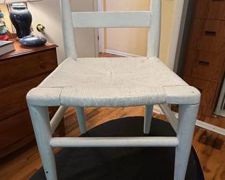 Country Farmhouse Ladder Back Rush Seat Chair