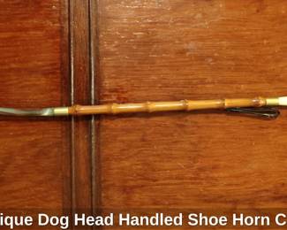 Antique Dog Head Handled Shoe Horn Cane second image