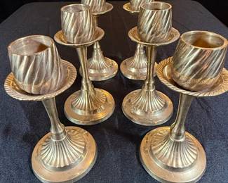 Set of Vintage Twisted Brass Taper Candle Holders second image