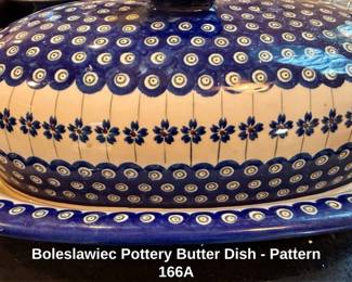 Boleslawiec Pottery Butter Dish  Pattern A second image