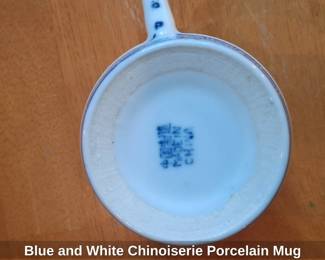 Blue and White Chinoiserie Porcelain Mug second image