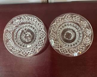 Pressed Glass Candle Holders, made in Indonesia second image
