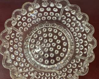 Hobnail Glass Footed Bowl  Indiana Glass Mayflower Pattern second image