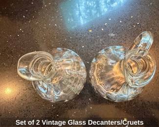 Set of Vintage Glass Decanters or Cruets second image
