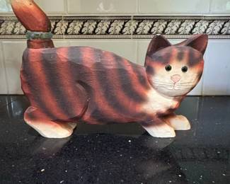 James Haddon Collections Handcarved Wood Cat Figurine