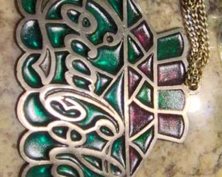 Vintage CocaCola Stained Glass Style Pendant
