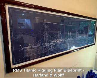 RMS Titanic Rigging Plan Blueprint  Harland  Wolff