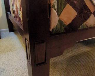 Antique Mahogany FourPoster Bed with Spiral Carved Posts third image