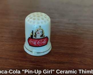 CocaCola PinUp Girl Ceramic Thimble