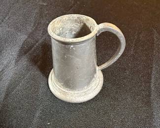 Vintage Pewter Tankard Mug with Flared Base