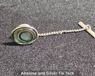Abalone and Silver Tie Tack second image