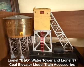 Lionel BO Water Tower and Lionel Coal Elevator Model Train Accessories