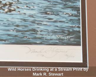 Wild Horses Drinking at a Stream Print by Mark R. Stewart second image