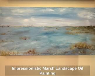 Impressionistic Marsh Landscape Oil Painting
