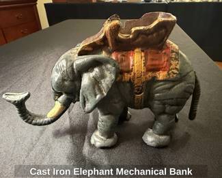 Cast Iron Elephant Mechanical Bank