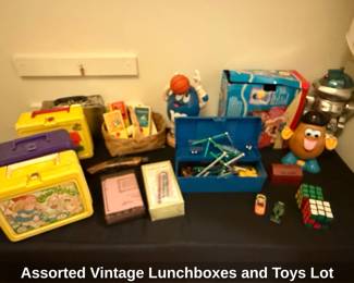 Assorted Vintage Lunchboxes and Toys Lot