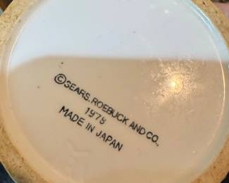 Sears Roebuck and Co. Kitchen Scene Ceramic Canister Set with Salt and Pepper Shakers third image