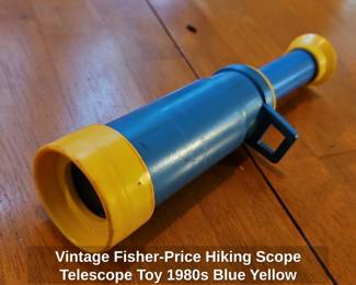 Vintage FisherPrice Hiking Scope Telescope Toy s Blue Yellow second image