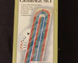 Solid Wood Track Cribbage Set