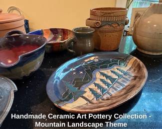 Handmade Ceramic Art Pottery Collection  Mountain Landscape Theme third image