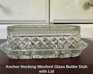 Anchor Hocking Wexford Glass Butter Dish with Lid