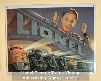 Lionel Electric Trains Vintage Advertising Signs Set of  third image