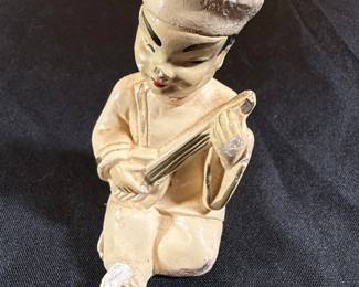 Vintage Ceramic Musician Figurine, Possibly Occupied Japan