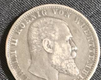 German Empire Mark Coin  Wilhelm II   Wrttemberg second image