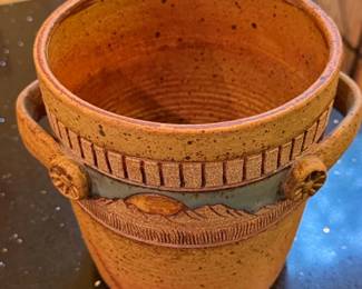 Studio Pottery Vase by Jeff and Donna Tousley with Landscape Motif