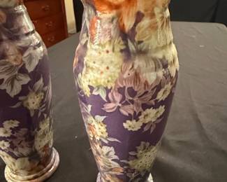 Pair of Vintage Floral Ceramic Vases second image