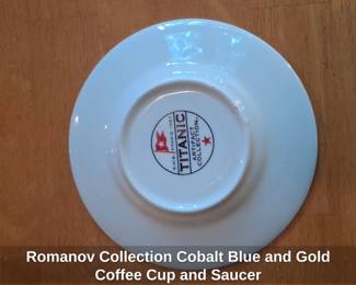 Romanov Collection Cobalt Blue and Gold Coffee Cup and Saucer second image