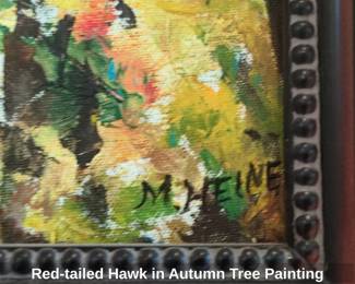 Redtailed Hawk in Autumn Tree Painting second image