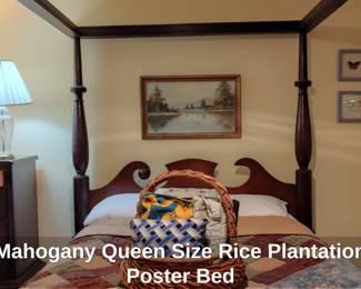 Mahogany Queen Size Rice Plantation Poster Bed third image