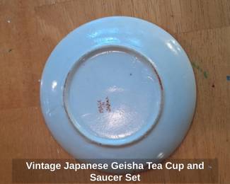 Vintage Japanese Geisha Tea Cup and Saucer Set second image