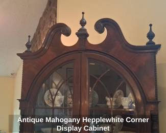 Antique Mahogany Hepplewhite Corner Display Cabinet second image