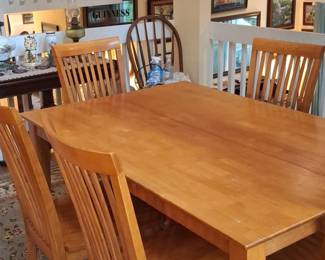 Solid Maple Dining Table and Six Chairs Set fourth image