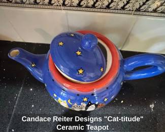 Candace Reiter Designs Cattitude Ceramic Teapot second image