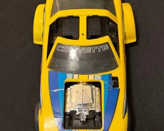 Vintage  Tyco Chevy Corvette  Stripes Yellow Race Car