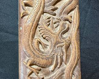 Carved Wooden Dragon Trinket Box