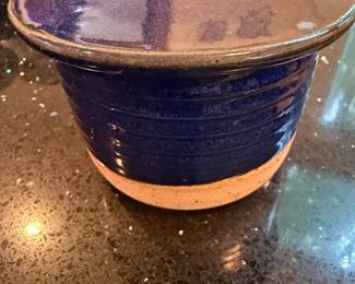 Blue Ceramic Butter Keeper