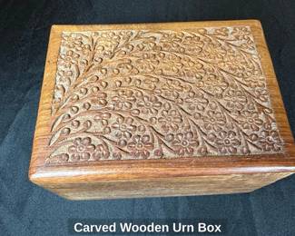 Carved Wooden Urn Box second image