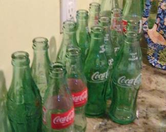 Vintage CocaCola Hobble Skirt Green Glass Bottles