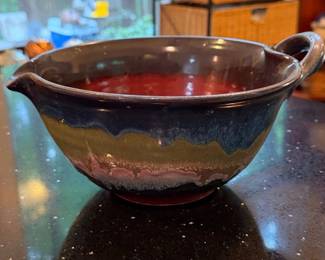 Handmade Pottery Batter Bowl with Spout and Handle third image