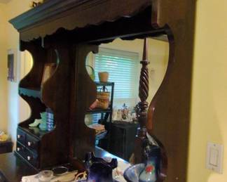 Vintage Waterfall Vanity Dresser with Mirror fifth image