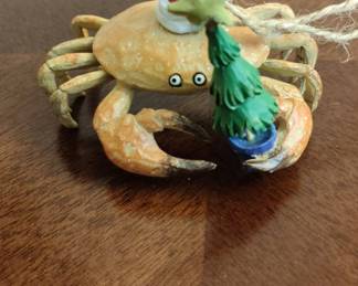 Santa Claus Crab Ornament
