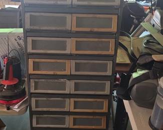 TAB Metal Tooling or Hardware Storage Cabinet with Drawers