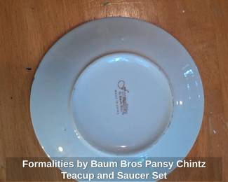 Formalities by Baum Bros Pansy Chintz Teacup and Saucer Set second image
