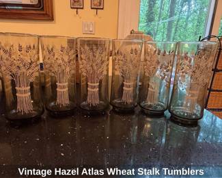 Vintage Hazel Atlas Wheat Stalk Tumblers