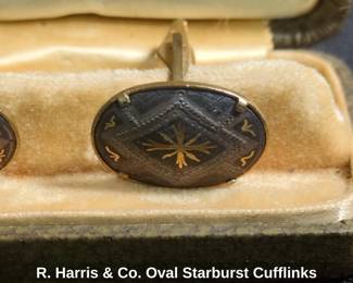 R. Harris  Co. Oval Starburst Cufflinks second image