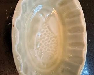 Victoria Ware Ironstone Compote Dish with Blue Transferware Scene second image